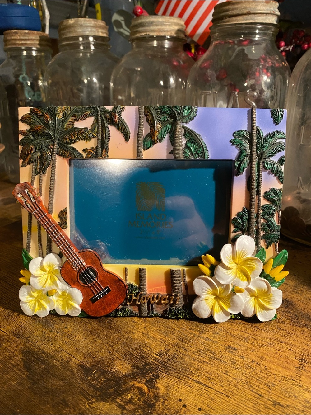 Hawaii Tropical Ukulele Photo Frame -island memories